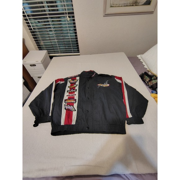 Vintage Snap-on Racing Jacket 1996 Molson Indy Miami GP Black Red Mens XL